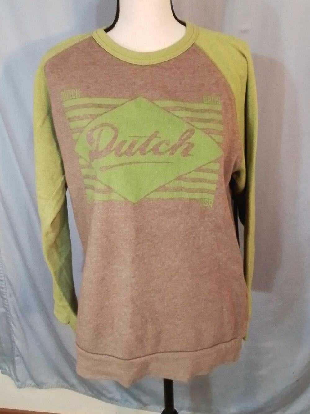 Dutch Brothers (by Alternative) Green and tan sweatshirt